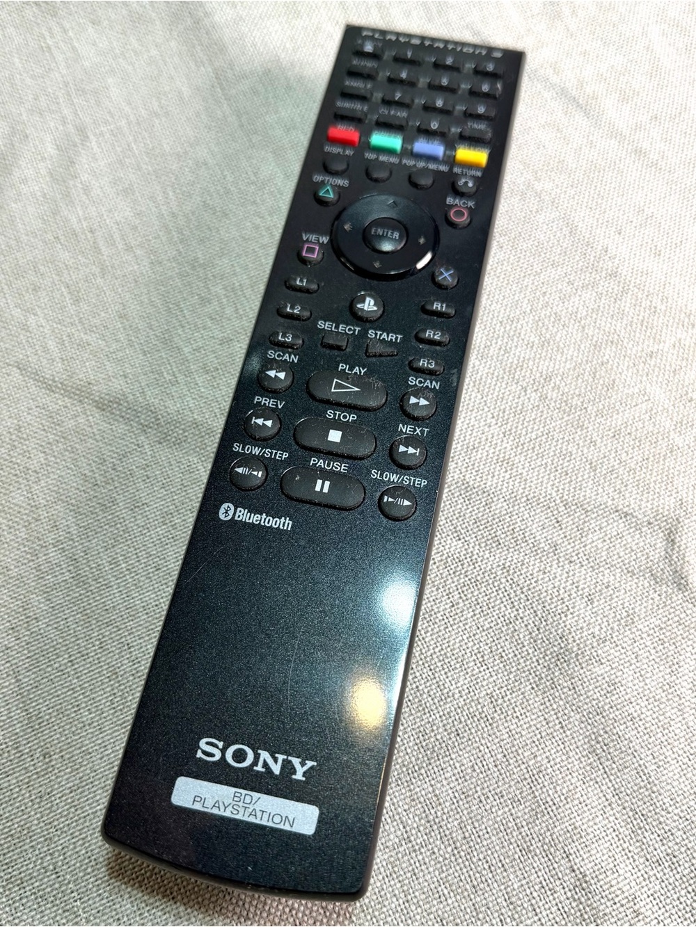 Sony PlayStation 3 Bluetooth Blu-ray Disc remote control, model CECHZR1U